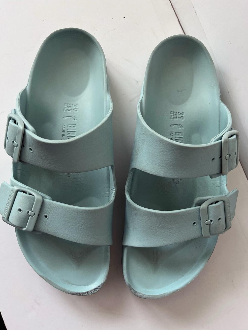 Birkenstock Sandals Womens Size 8 Green Arizona EVA Slide Buckle Waterproof